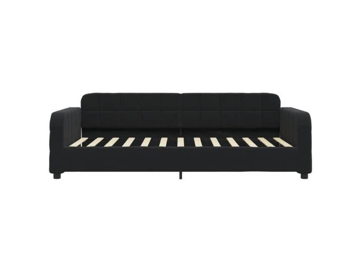 Lit banquette 2 places - Canapé/Lit de repos - multifonctionnel - noir 100x200 cm velours CAL6777561