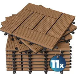 Casaria WPC Fliesen 11x Mosaik Terrakotta