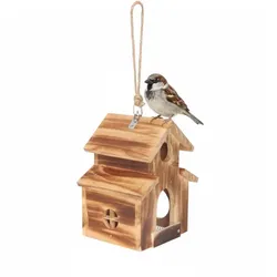 Relaxdays Vogelhaus zum Aufhängen Braun