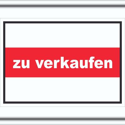 HB-Druck zu verkaufen Schild mit Text Verkaufsschild A3 Rückseite selbstklebend