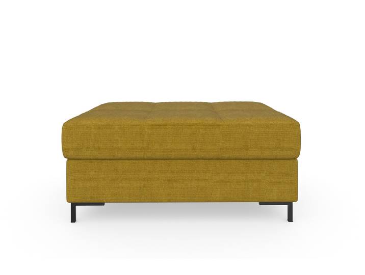 Polsterhocker, Chenille, Senf, 100×70 cm, Federkern, Landhaus, Domo-collection