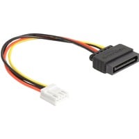 Strom-Adapterkabel SATA 15 Pin Stecker > 1x Floppy 4 Pin Buchse 15cm