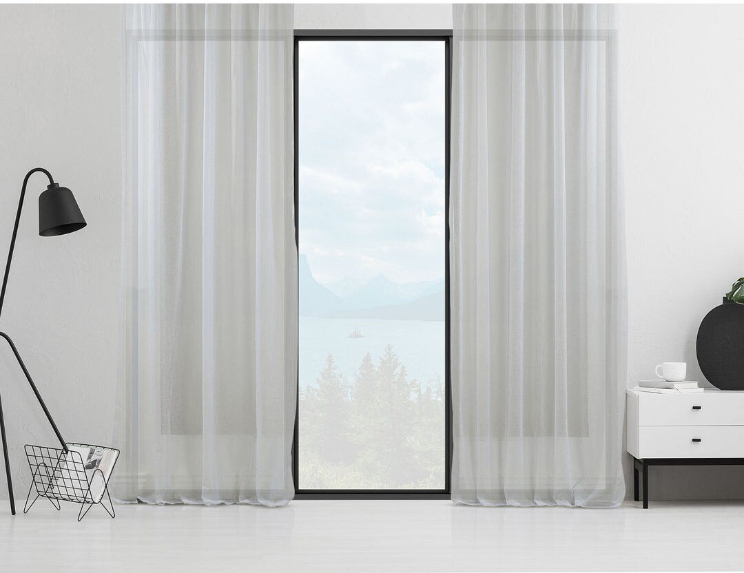 Noine Home Deco Sheer Curtain Panel Pair Beige 130cm Width x 175cm Drop