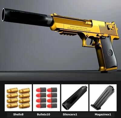 Uplifted Finds Desert Eagle Shell Ejection Toy Pistol With Soft Foam Bullets For Outdoor CS Shooting Games a