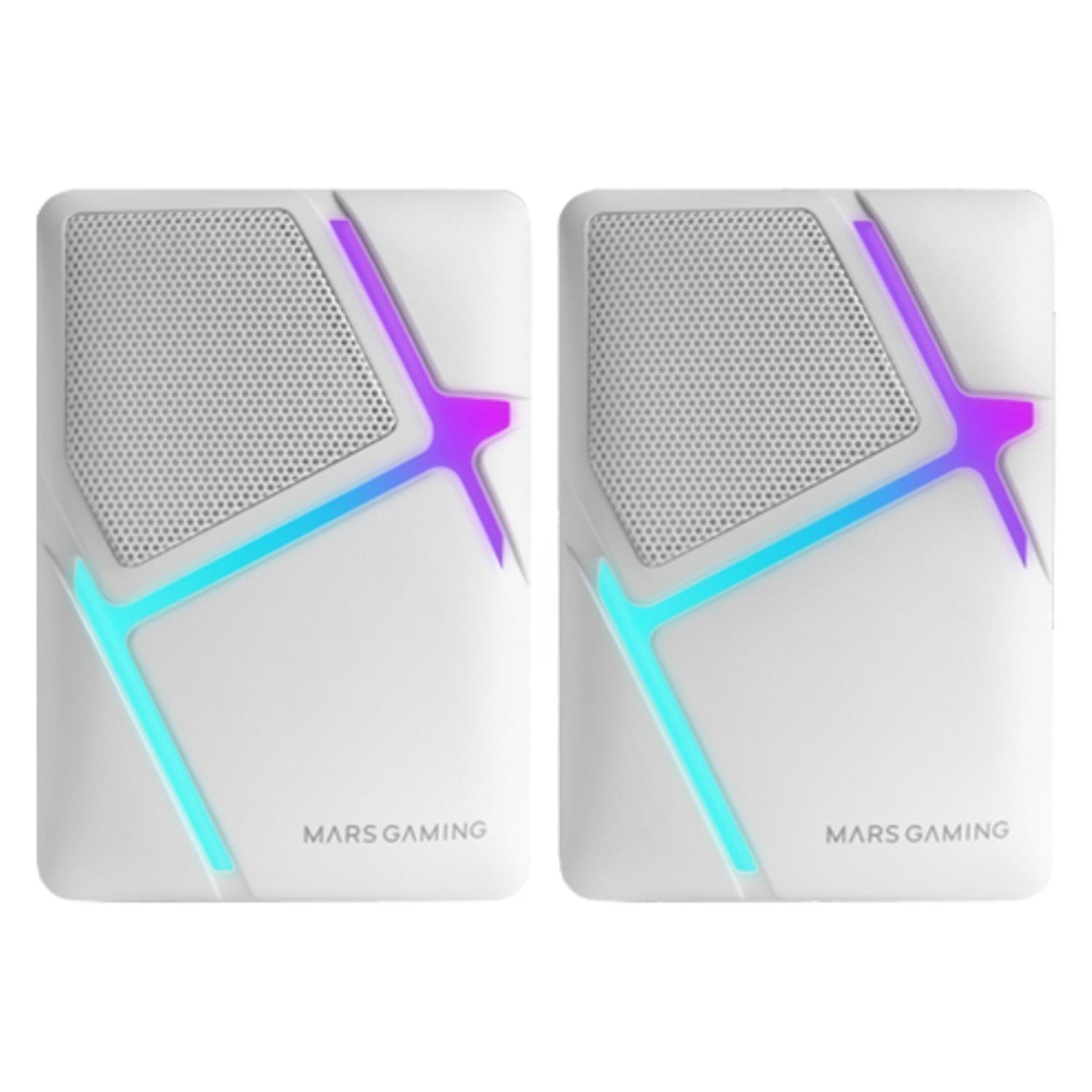 Mars Gaming Enceintes Bluetooth MS-H RGB (Blanc) (MSHW)
