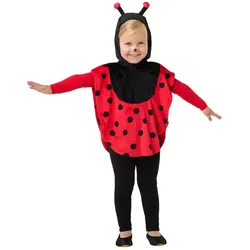 Kinder-Poncho "Marienkäfer", rot-schwarz