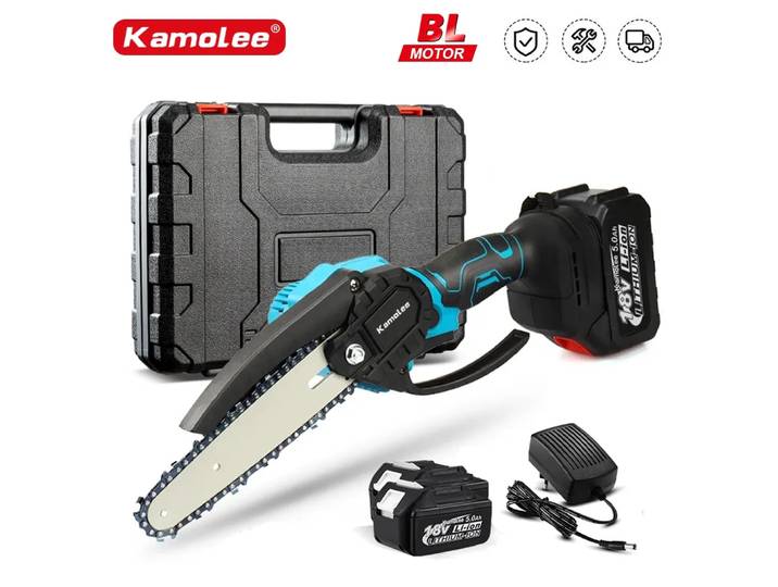 Kamolee scie à chaîne électrique sans brosse 8 pouces Mini tronçonneuse coupe-bois taille outil électrique de jardin