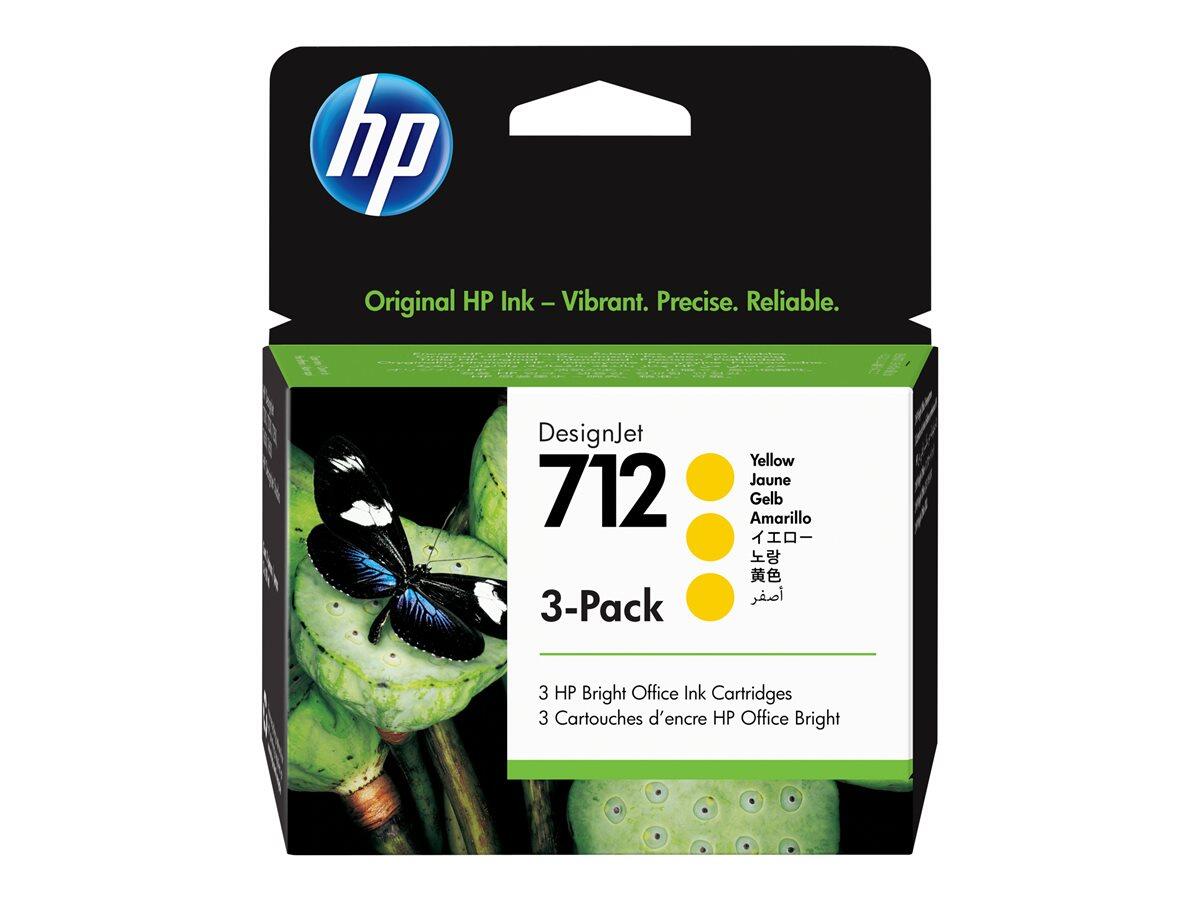 HP Inc. HP Original 712 Druckerpatronen 3er Pack gelb 29ml (3ED79A)