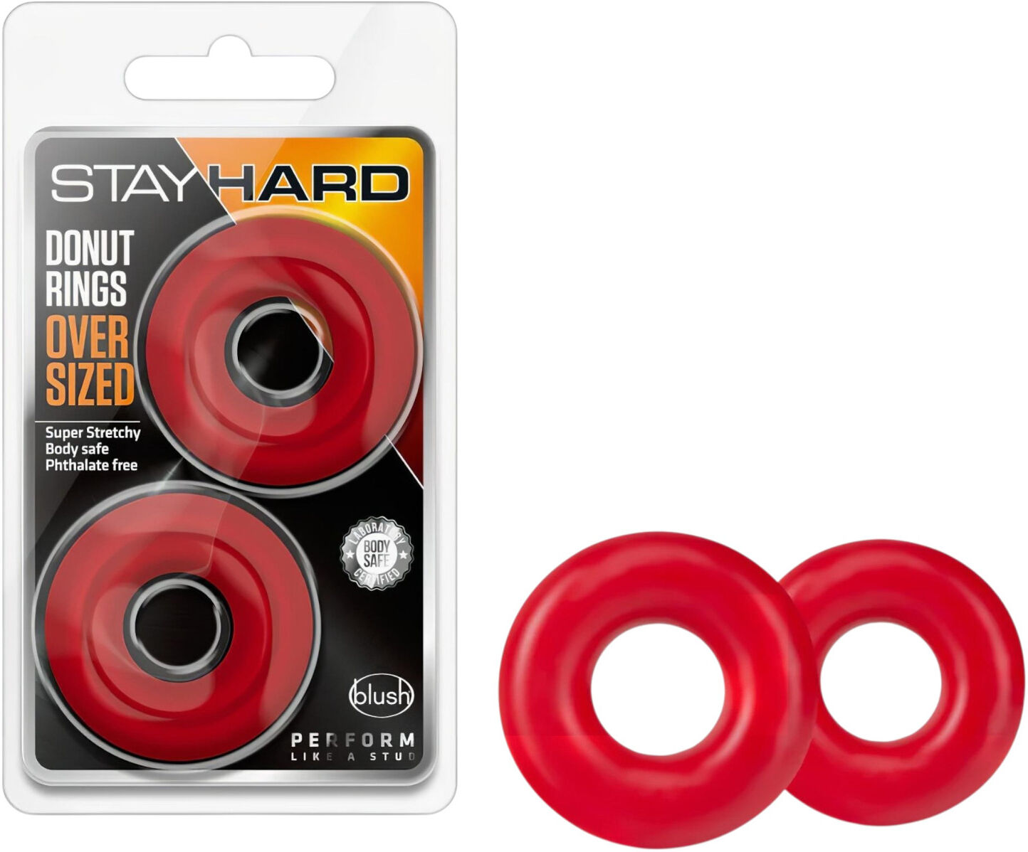 blush Stay Hard Donuts - Red Penis Ring Set