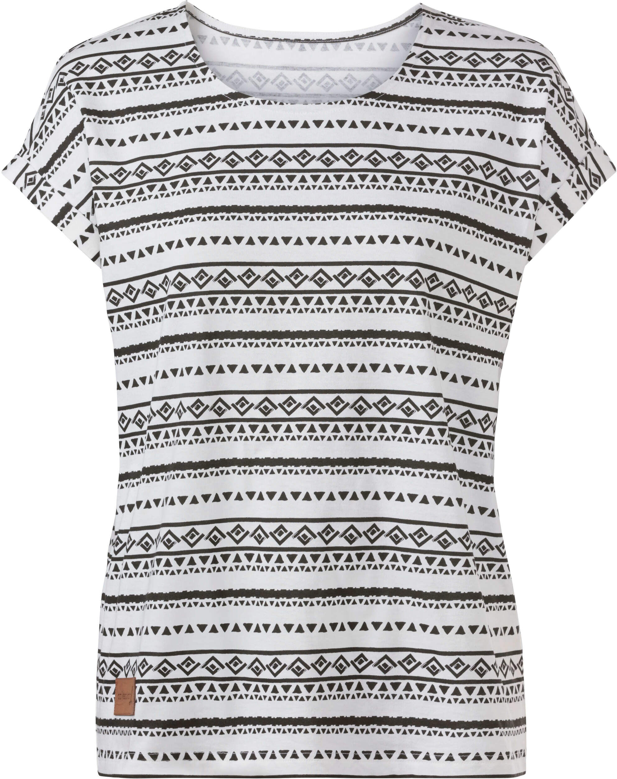 T-Shirt WITT "Print-Shirt Print-Shirt mit Rundhals-Ausschnitt", Damen, Gr. 40, ecru, schwarz, bedruckt, Sportlich, Rundhals, Shirts T-Shirt