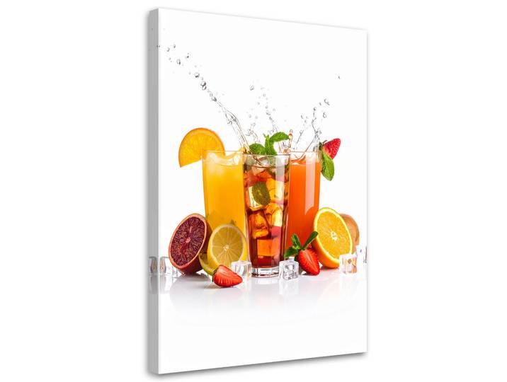 Feeby Leinwandbild Fruchtsäfte 70x100cm, Mehrfarbig, Essen/Getränk, Rechteckig, 70x100 cm, Bilder & Rahmen, Bilder, Leinwandbilder