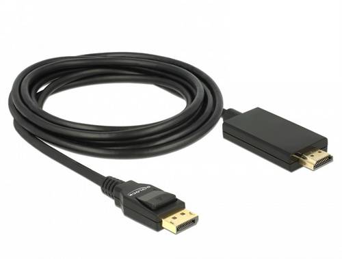 Delock DisplayPort / HDMI Anschlusskabel DisplayPort Stecker, HDMI-A Stecker 3m Schwarz 85318 vergoldete Steckkontakte, verdrillt