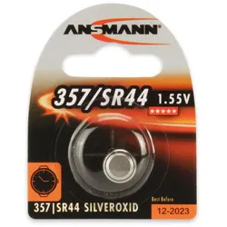 Ansmann Silberoxid-Knopfzellenbatterie, 1,55 V, 357/Sr44 (1516-0011), einteiliger Blister