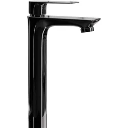 Planetmöbel Einhebelmischer Waschtischarmatur 29 cm Schwarz Glanz mit Keramikkartusche