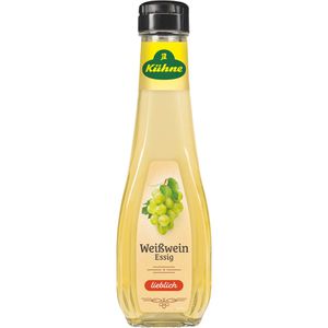 Kühne Tafelessig aus Weißwein, 6% Säure, in der Flasche, 0,25 Liter