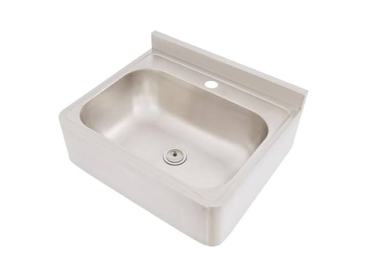 Edelstahl Waschbecken Wandmontage Ausgussbecken Edelstahl Spülbecken 13cm-Tief Becken mit Abflussrohr Handwaschbecken Edelstahlspüle Camping Spüle Wandwaschbecken Waschtrog -Ohne Wasserhahn