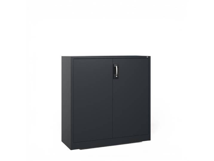 C+P Acurado Metal Cabinet, Black, with key, 120 x 120 x 40 cm, New - Also perfect as a filing cabinet