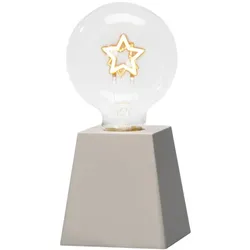 Konstsmide Weihnachtsbeleuchtung  LED Tischleuchter Stern weiß Timer