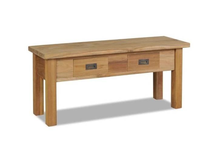 Luxueux Haute qualité Banc d'entrée Teck massif 90 x 30 x 40 cm
