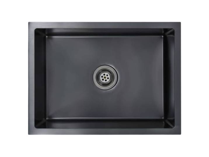 Küchenspüle, handgefertigt, Edelstahl, Schwarz Satinierte Oberfläche, X-K, schalldicht, Kondensation, bleifrei, 3 Installationsmodi