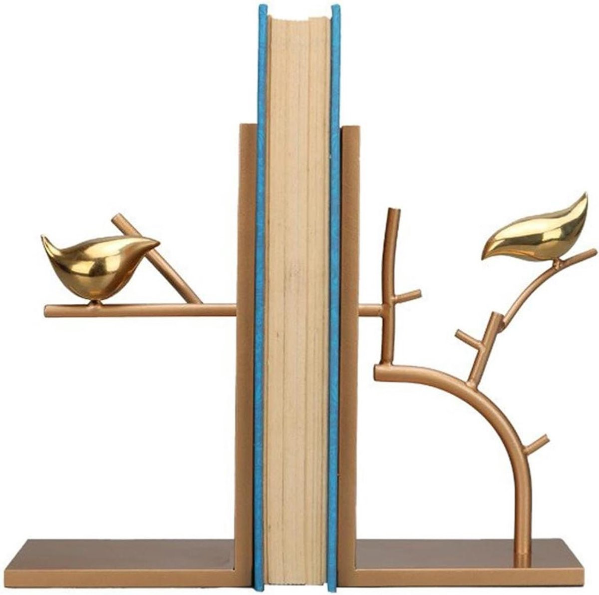 Set van 2 decoratieve metalen boekensteunen in het zwart