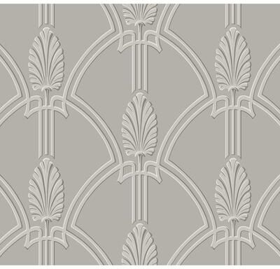 Seabrook Designs Deco Leaf Frame Unpasted Wallpaper