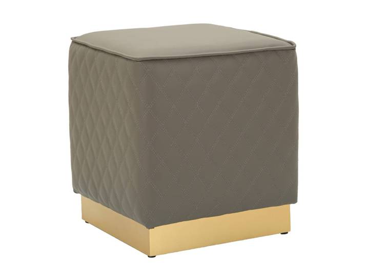 Pouf carré en similicuir gris 35x35x38 cm