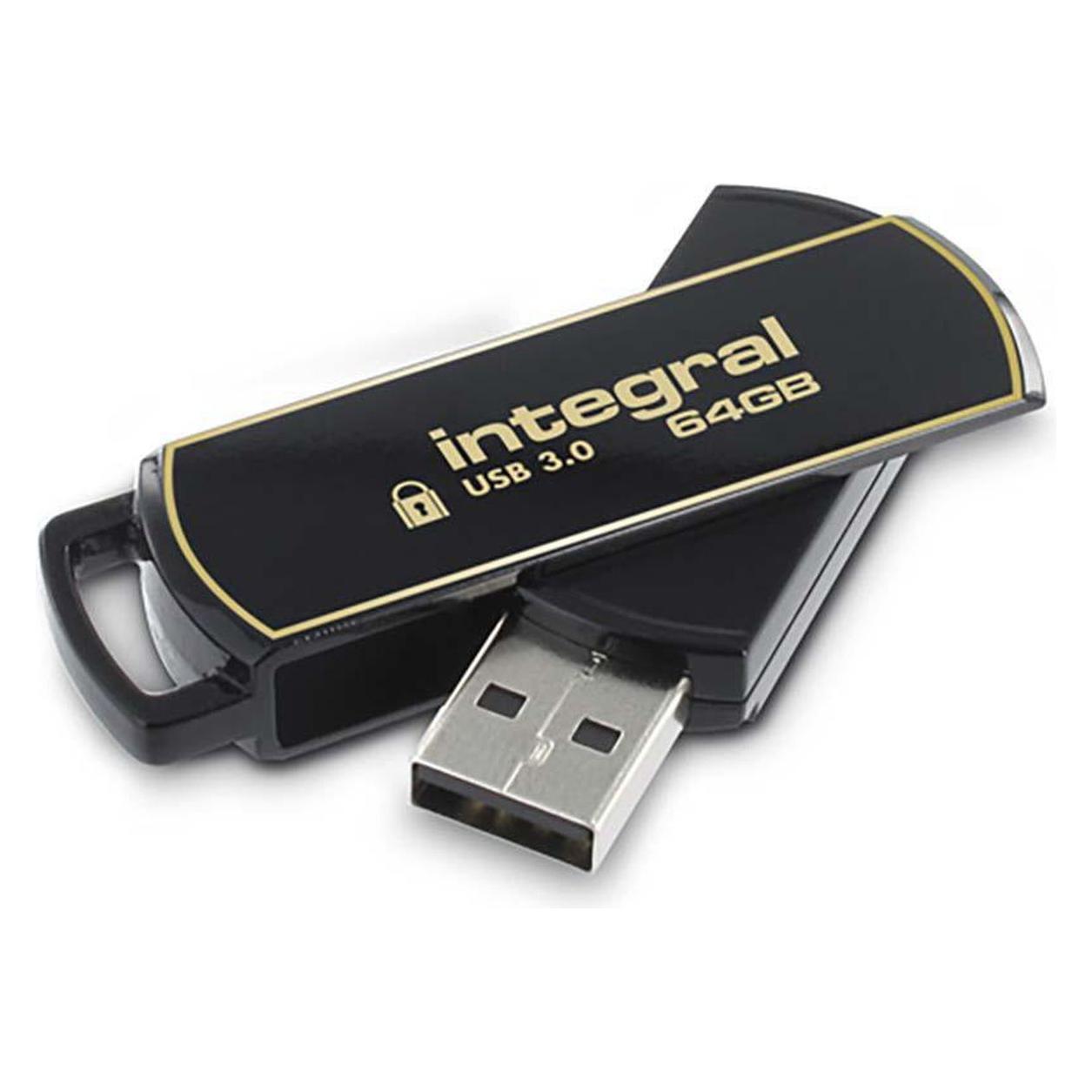 Integral Secure 360 Encrypted USB 3.0 USB-Stick USB Typ-A 3.2 Gen 1 (3.1 Gen 1) (64 GB, USB-A) (INFD64GB360SEC3.0)