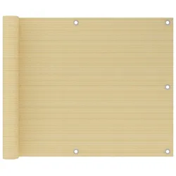 vidaXL Balkon-Sichtschutz Beige 75x300 cm HDPE