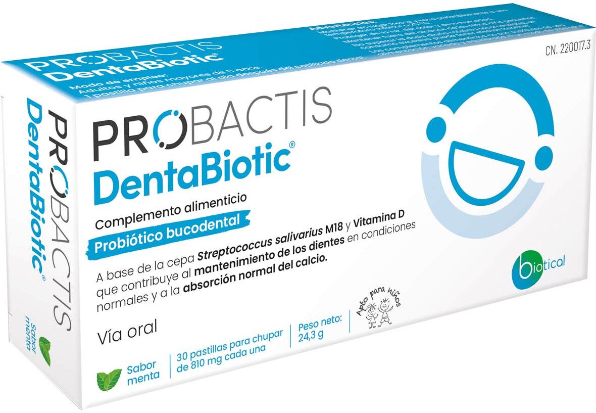 Probactis Dentabiotic Sabor Menta 30 Pastillas Para Chupar