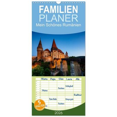 Familienplaner 2026 - Mein Schönes Rumänien mit 5 Spalten (Wandkalender, 21 x 45 cm) CALVENDO