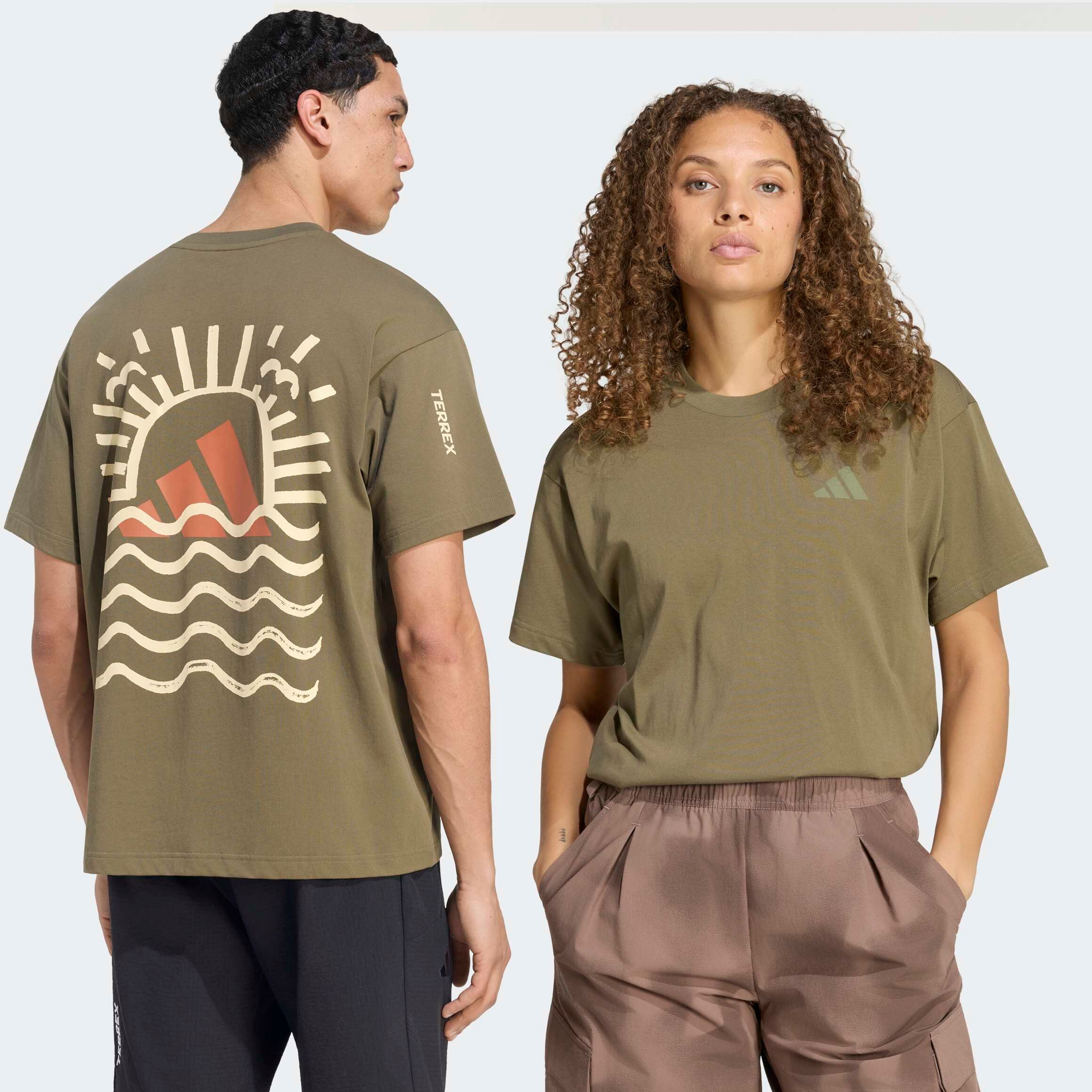 Adidas TERREX "ELEMENTS GRAPHIC" sportlicher Stil, aus Baumwolle, mit Rundhalsausschnitt, Kurzarm