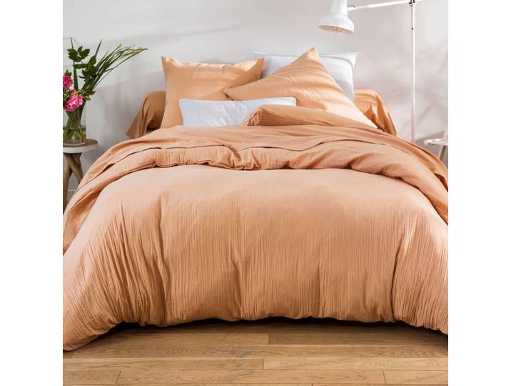 Housse de couette en coton rose des sables 260x240cm