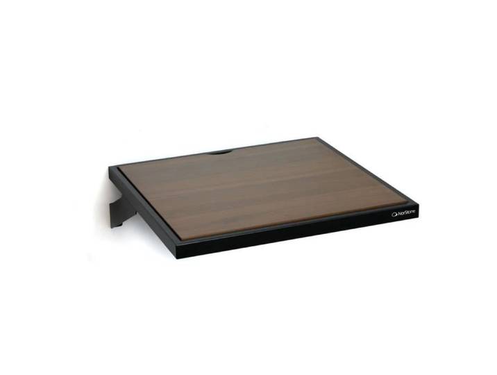 Étagère murale - NorStone - Esse WS - Noir et Noyer - Acier laqué - Verre trempé