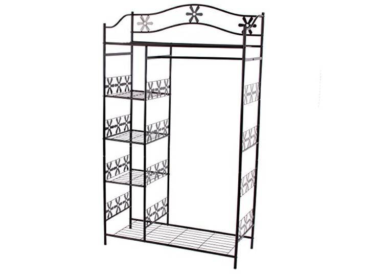 Mendler Metall-Garderobe Genf 172x100x43cm - ohne Vorhang