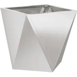 Helloshop26 - Moderne Pflanzkübel perfekt für den Außenbereich 50 x 50 x 50 cm aus silbernem Edelstahl