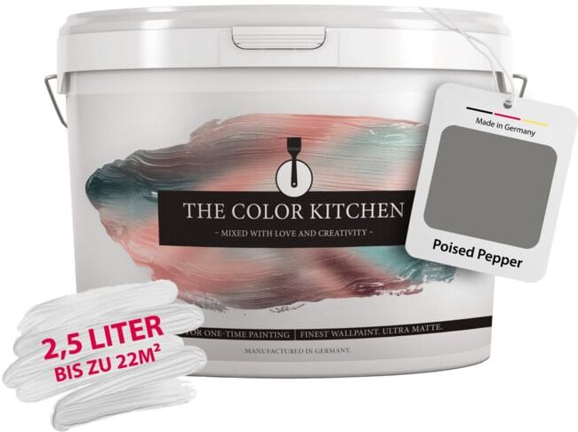 A.S. Création Wandfarbe The Color Kitchen Poised Pepper Grau Matt 2,5 l Hohe Deckkraft (DD125536)