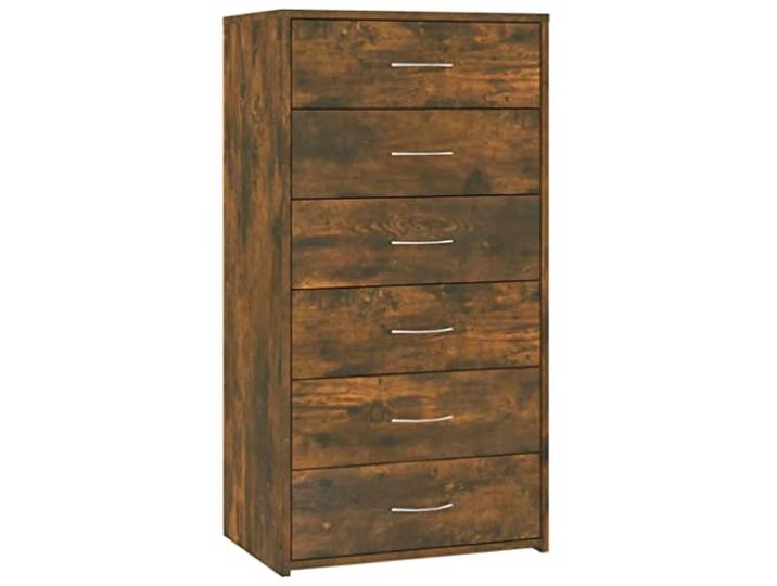 GHVBNMF Sideboard mit 6 Schubladen Räuchereiche 50x34x96 cm Holzwerkstoff Kompakte Kommode in Räuchereiche-Optik für Wohnzimmer und Schlafzimmer mit viel Stauraum und robuster Oberplatte.