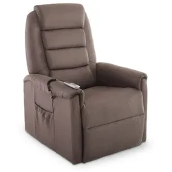 XL-Sessel, Fernsehsessel mit Aufstehhilfe, Relaxsessel mit Liegefunktion, mit 2 Motoren, 150 kg belastbar, Mikrofaser, Graubraun - Raburg Ralf