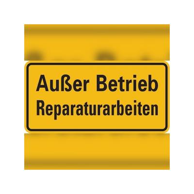 Hinweisschild, Außer Betrieb Reparaturarbeiten, 100x200mm, Alu geprägt - 200x100x0.45 mm Aluminium geprägt
