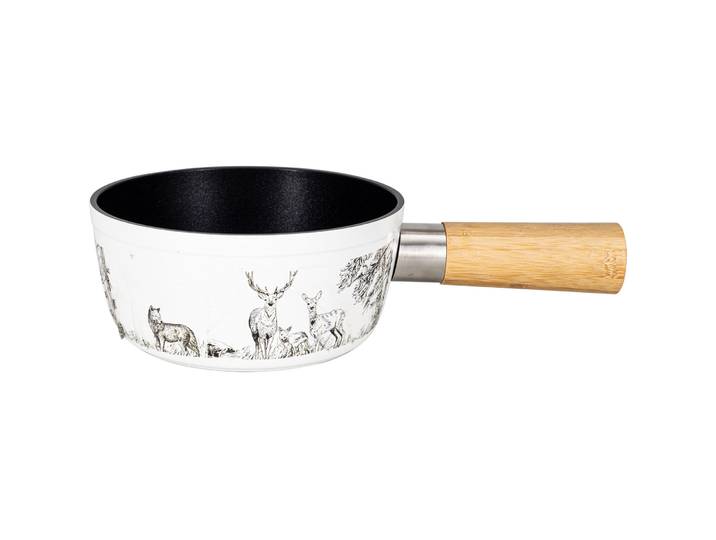 Gusseisen-Caquelon Traditional weiss Aluminium D 16 cm