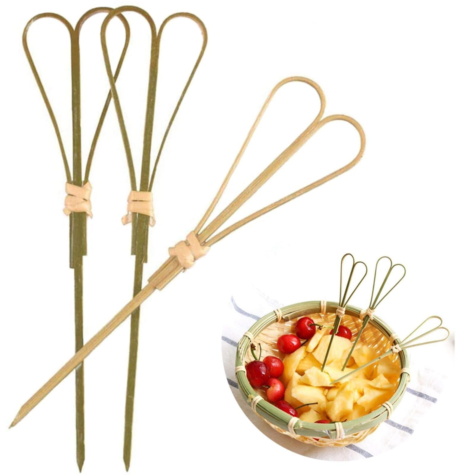 Set van 100 decoratieve bamboe cocktailprikkers