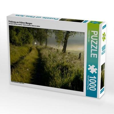 CALVENDO Puzzle Feldweg am frühen Morgen | 1000 Teile Lege-Größe 64x48cm Foto-Puzzle für glückliche Stunden