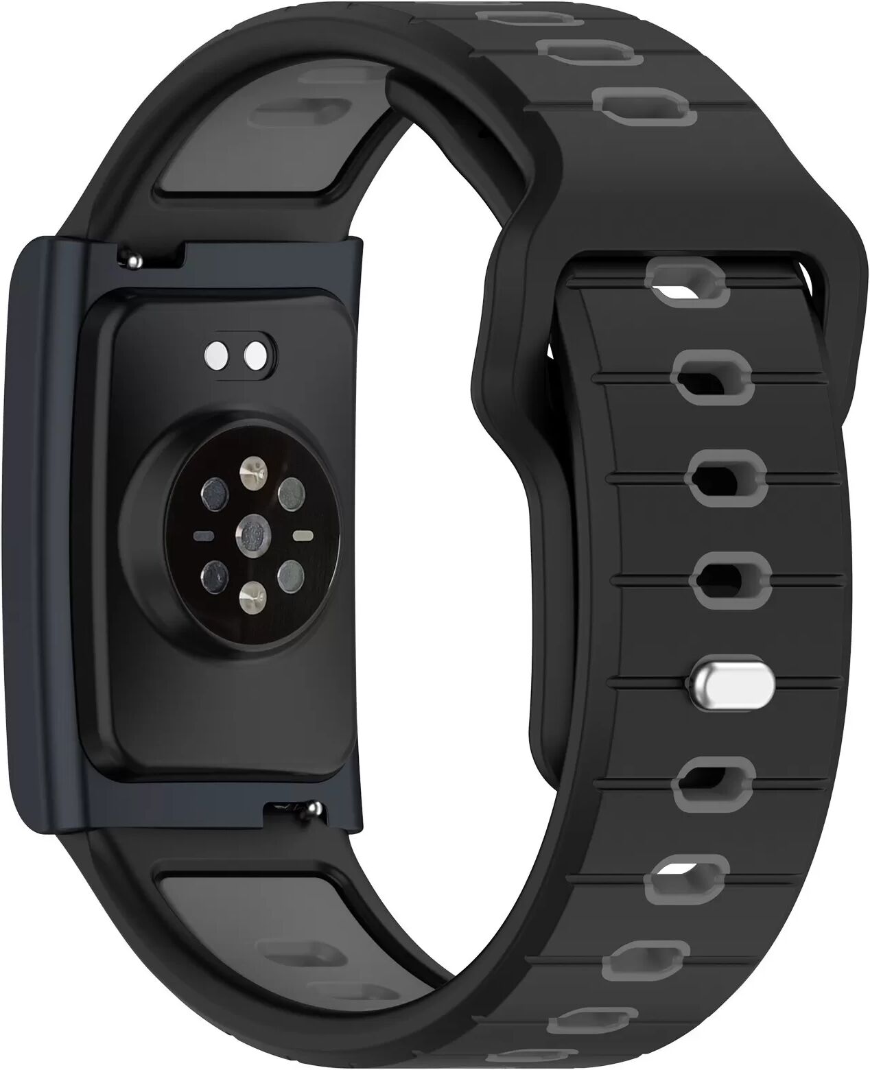 INF Kompatibles mit Huami Amazfit Helio Armband, Zweifarbiges Silikonarmband mit horizontalem Streifenmuster