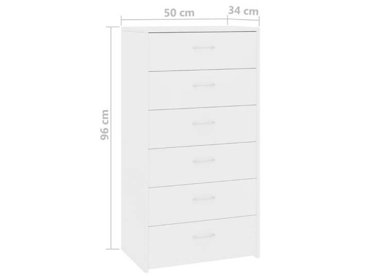 Buffet avec 6 tiroirs Blanc 50x34x96 cm Aggloméré LVD