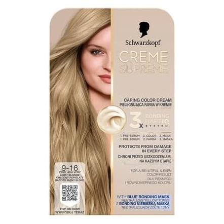 L'Oréal Paris Schwarzkopf Creme Supreme Hair Color Shade 916 Cool Ash Light Blonde (916 Cool Ash Light Blonde) (64423749)