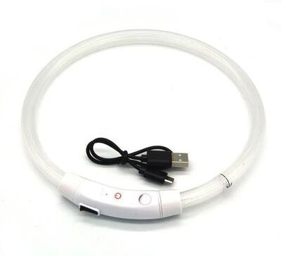 Uplifted Finds LED Night Safety Luminous Dog Collar 5 white m 50 Cm