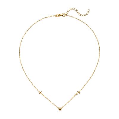 Kette mit Anhänger JOBO "Glaube Liebe Hoffnung", gold (goldfarben), Halsketten, Damen, Silber 925 (Sterlingsilber), L: 43, 925 Silber vergoldet 43 cm