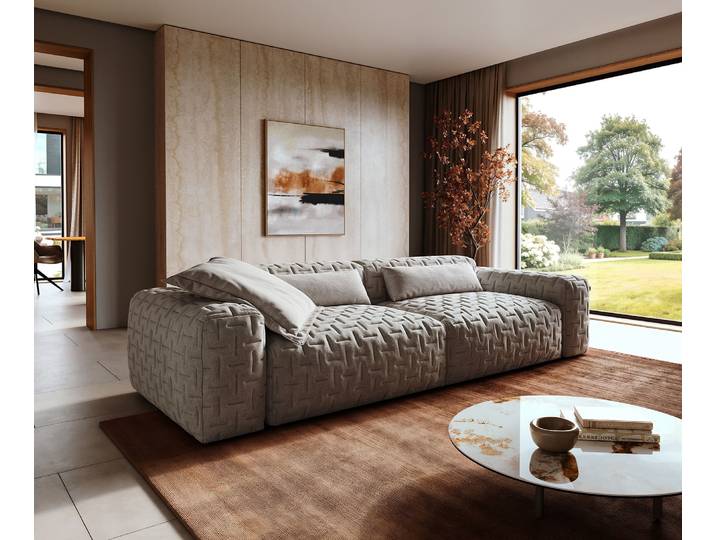 Big-Sofa Freestyle Icon 280x110 cm Strukturstoff Soft Grau, Sofas