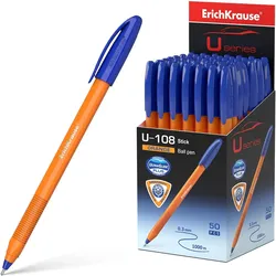 Kugelschreiber 0,3mm 50er Pack Blau - Kulis Kulischreiber Stifte Schreibstifte für Schule & Bürobedarf - U-108 Orange